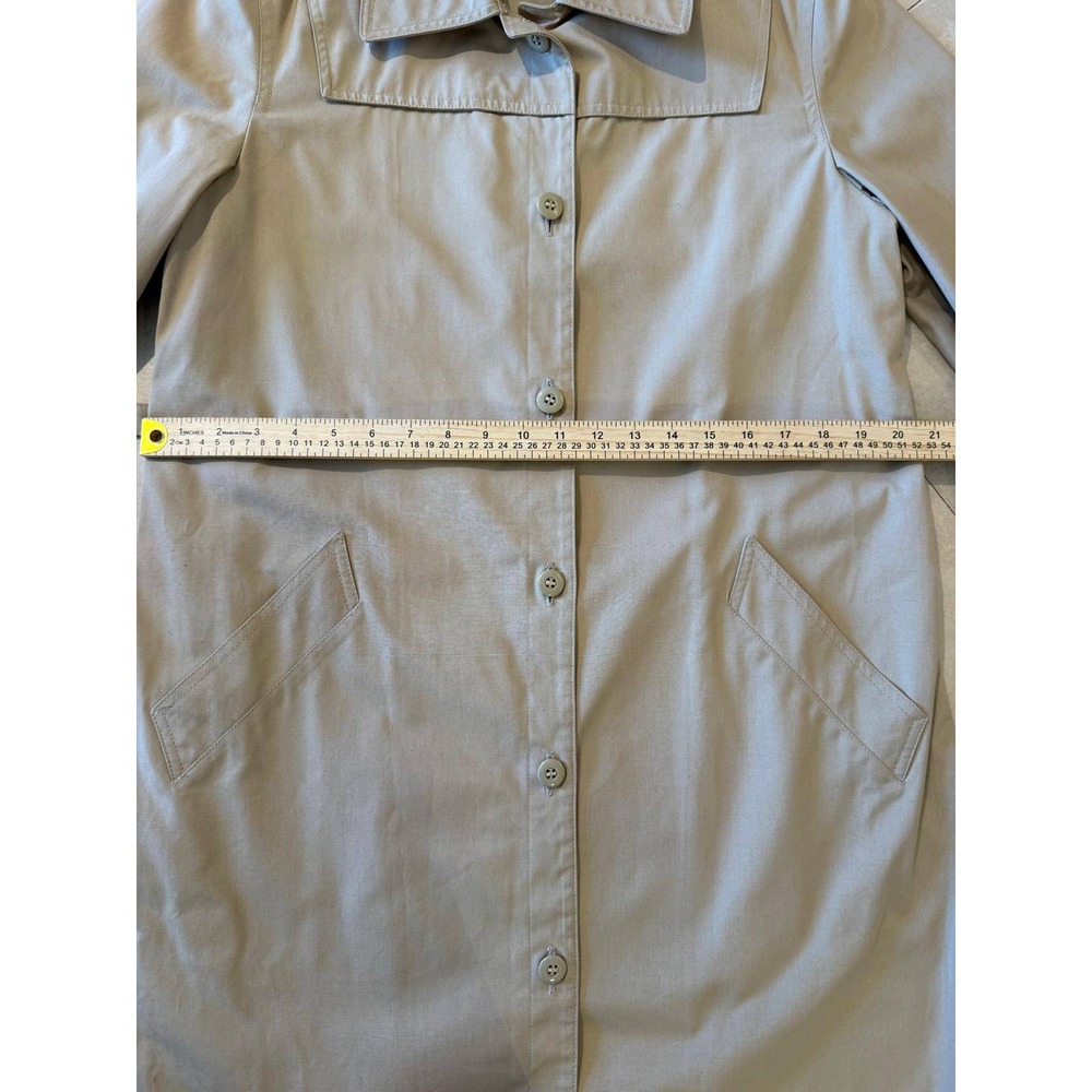 Vintage London Fog Maincoats Trench Coat Tan Beige Women's 12 Petite Belted - Picture 8 of 10